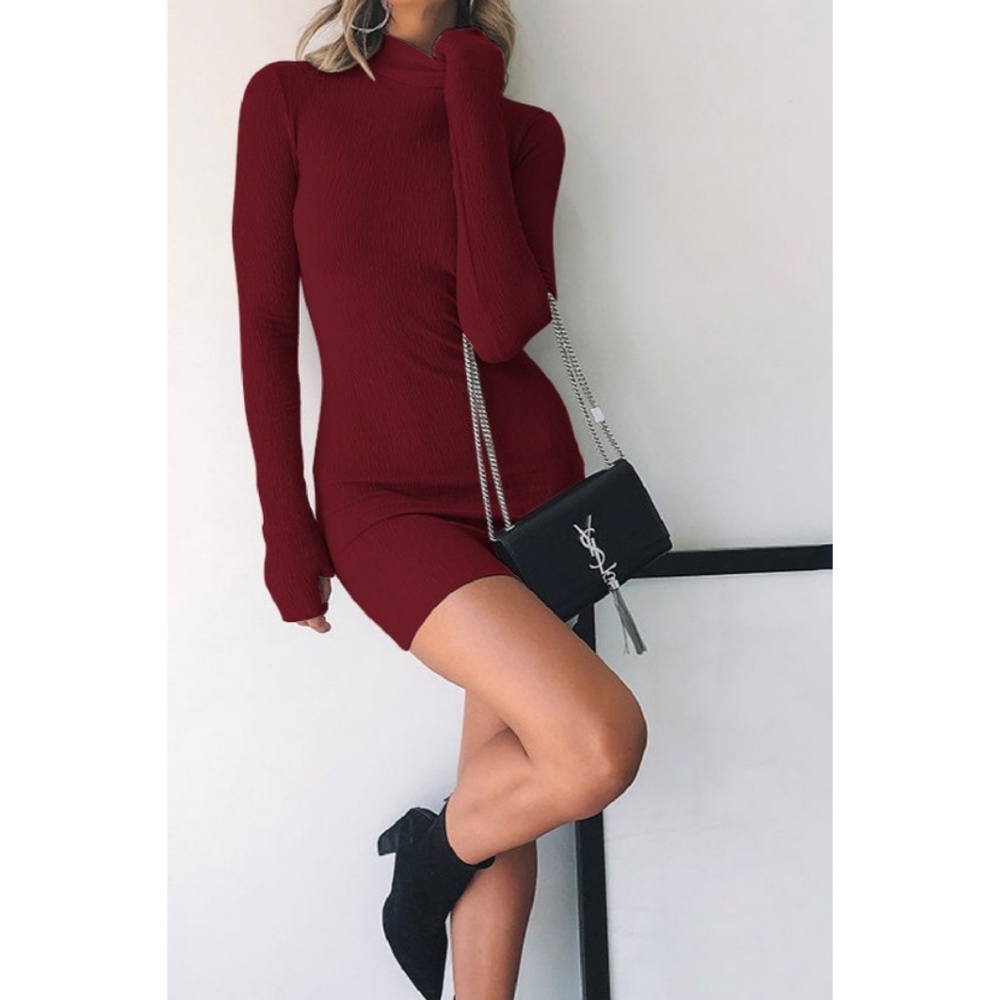 🆕️ High Collar Midi Dress - Picture 2 of 7